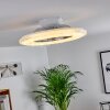Piacenza Taklampa, Takfläkt med belysning LED Krom, Vit, 1-ljuskällor, Fjärrkontroll