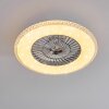 Piacenza Taklampa, Takfläkt med belysning LED Krom, Vit, 1-ljuskällor, Fjärrkontroll