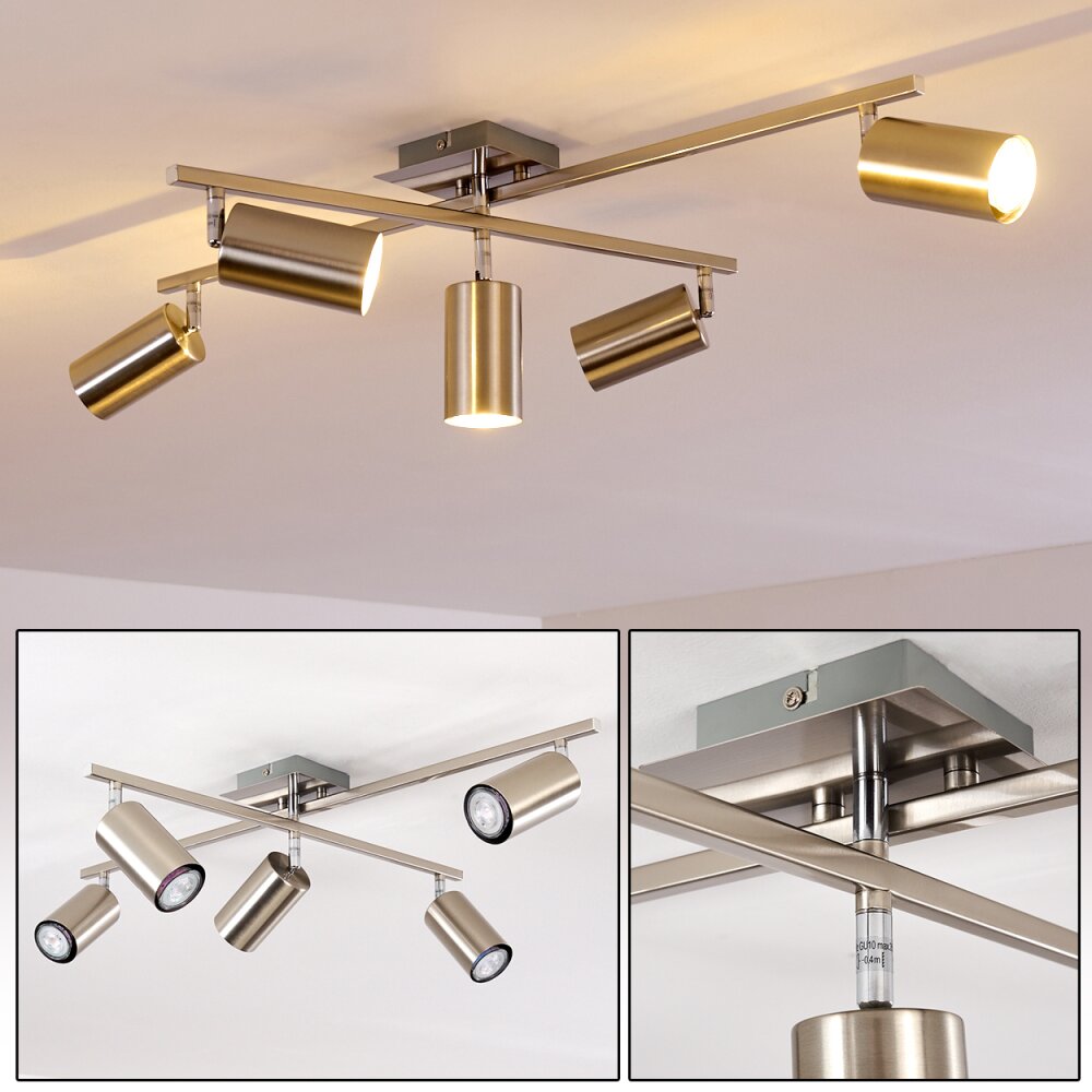 Zuoz Taklampa, Takstrålkastare Krom, Nickel matt, 5-ljuskällor main product photo