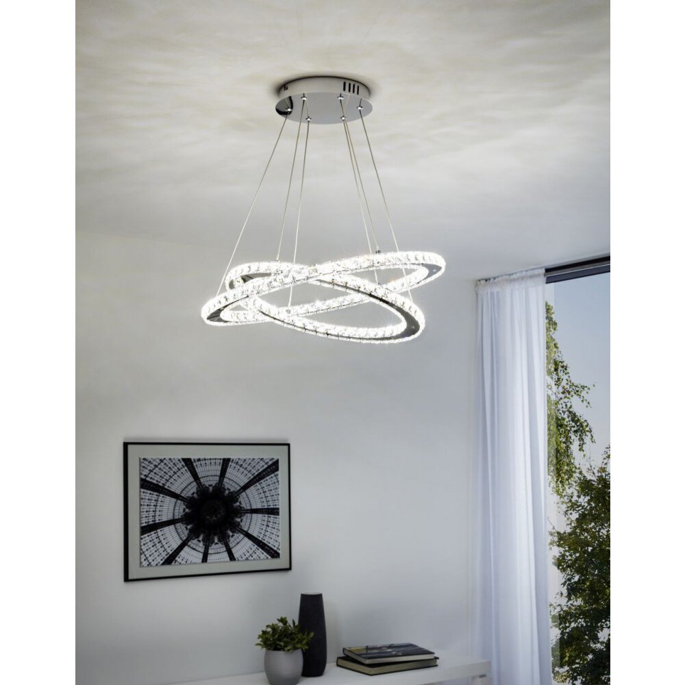 Eglo VARRAZO Pendelbelysning LED Krom, Kristall optik, 1-ljuskällor main product photo