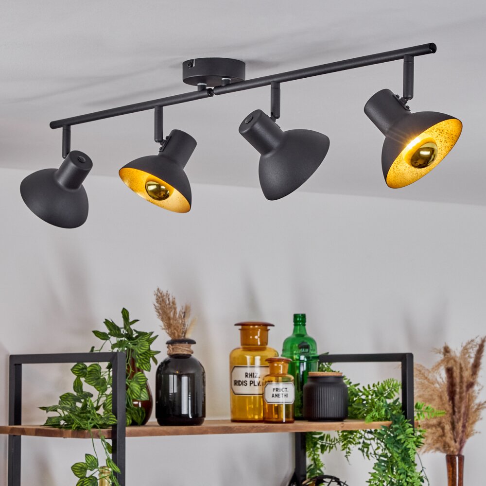 Neiden Taklampa, Takstrålkastare Svart-guld, 4-ljuskällor main product photo