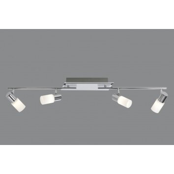 Trio CLAPTON Taklampa, Takstrålkastare LED Aluminium, Krom, Färg i rostfritt stål, 4-ljuskällor