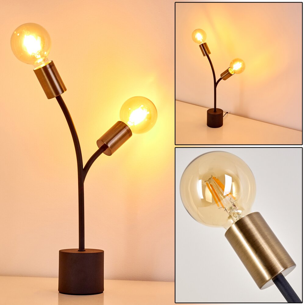 Duvin Bordslampa Svart-guld, 2-ljuskällor main product photo