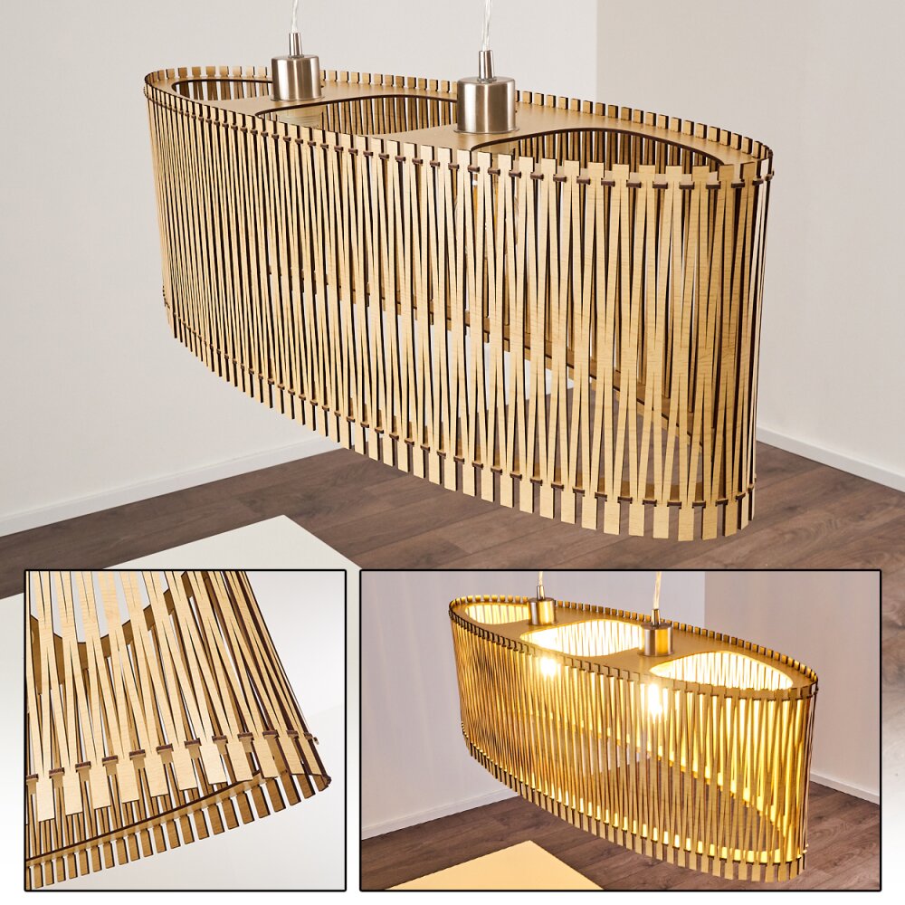 Timmele Pendellampa Trä ljus, 2-ljuskällor main product photo