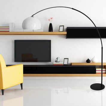 Steinhauer Stresa Golvlampa, Båglampor Svart, 1-ljuskällor