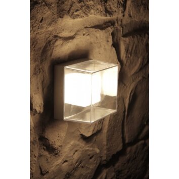 Konstsmide Lampor Konstsmide vägglampa utomhus, Vägglampa LED Rostfritt stål, Grått, Genomskinlig, klar, 6-ljuskällor