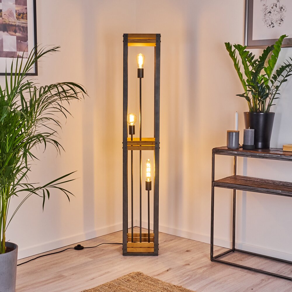 Apia Golvlampa ljusbrun, Silver, 3-ljuskällor main product photo