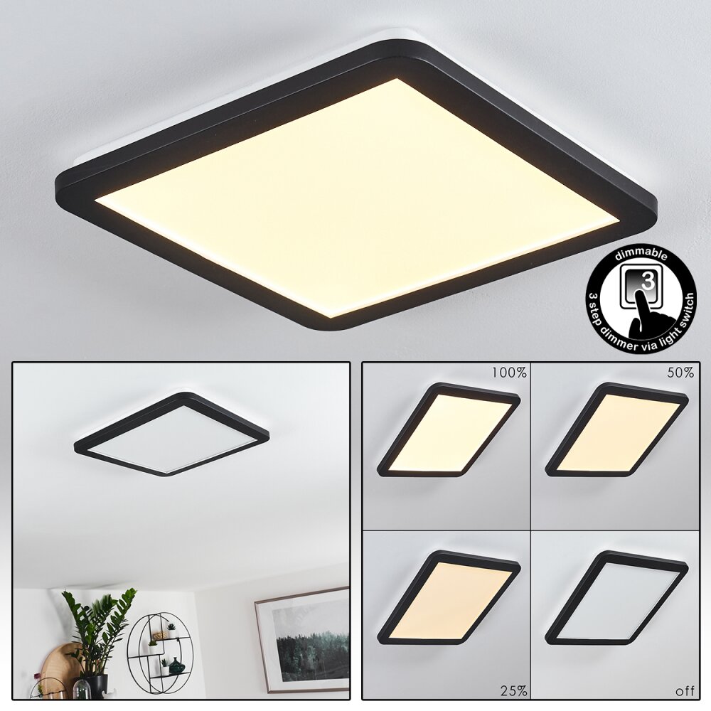 Siguna Taklampa, Panel LED Svart, Vit, 1-ljuskällor main product photo