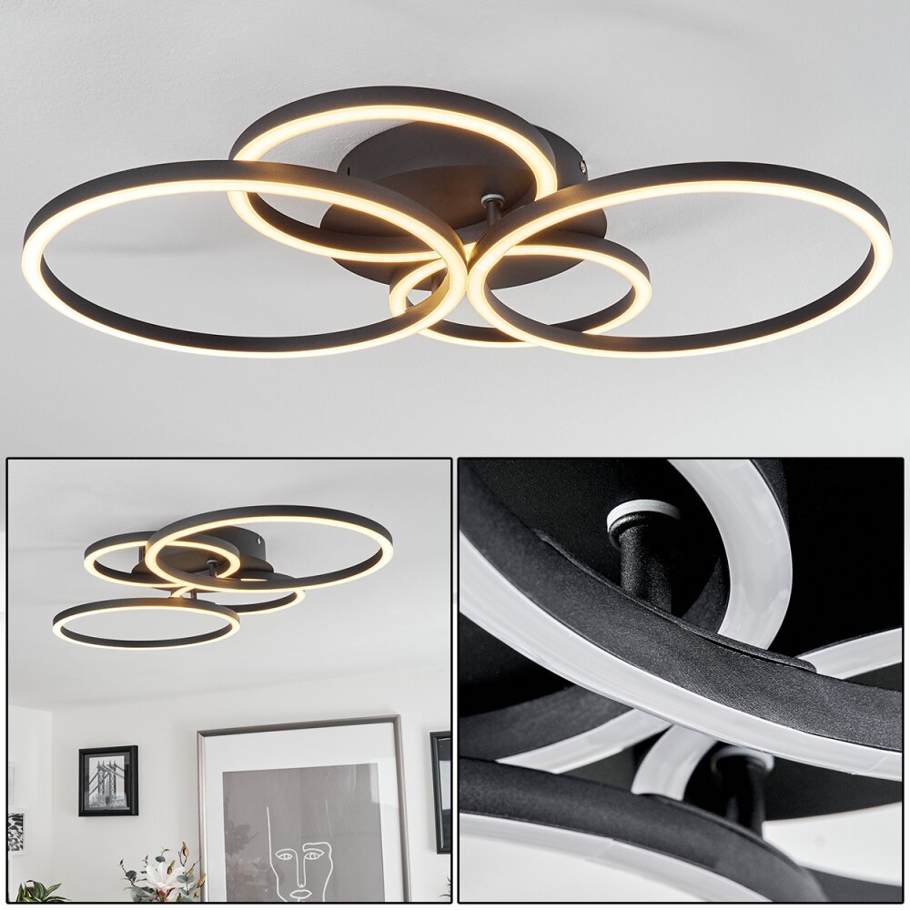 Malanje Taklampa LED Svart, 4-ljuskällor main product photo