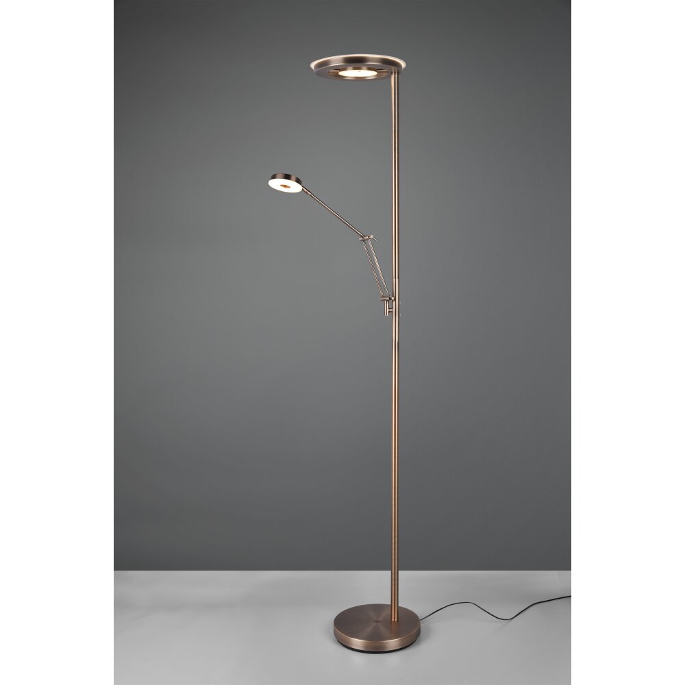 Trio Lampor Barrie Golvlampa, strålkastare LED Antikmässing, 2-ljuskällor main product photo