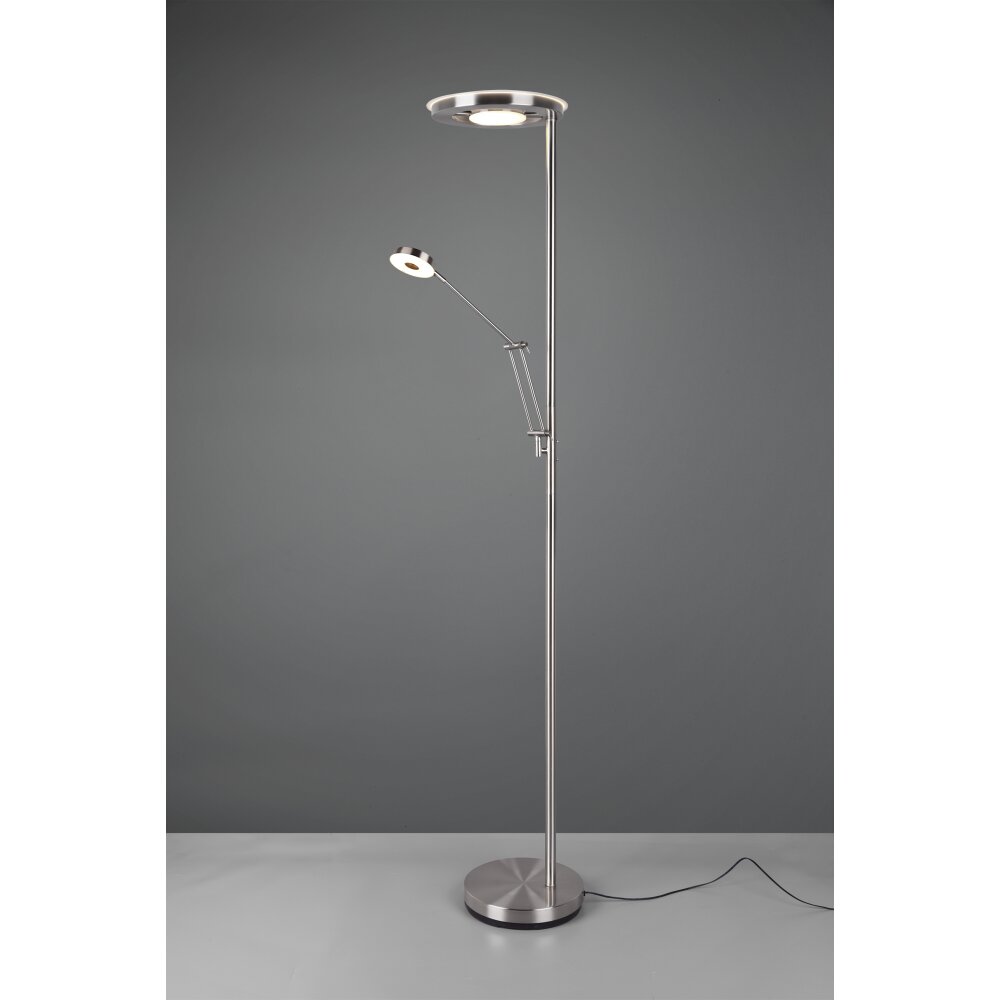 Trio Lampor Barrie Golvlampa, strålkastare LED Nickel matt, 2-ljuskällor main product photo