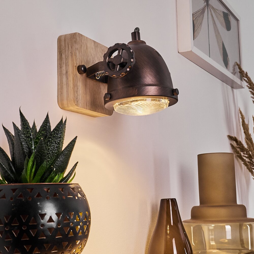 Herford Vägglampa Trä ljus, Kopparfärg, 1-ljuskällor main product photo