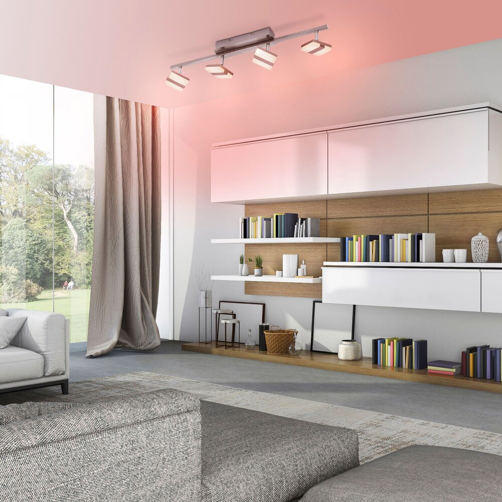 Leuchten Direkt LOLAsmart-SABI Taklampa LED Nickel matt, 4-ljuskällor, Fjärrkontroll, Färgväxlare main product photo