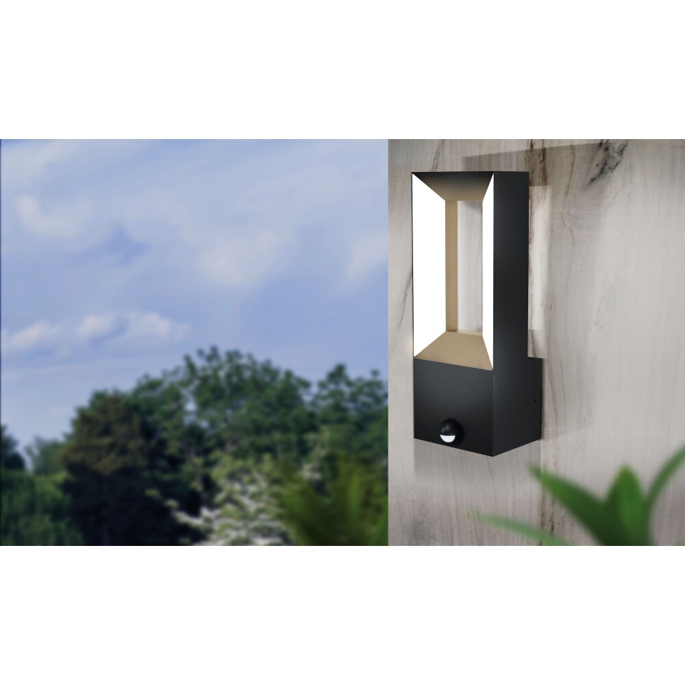 Eglo RIFORANO vägglampa utomhus LED Svart, 2-ljuskällor, Rörelsedetektor main product photo