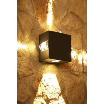 Lutec Lampor EVANS vägglampa utomhus, Vägglampa LED Antracit, 4-ljuskällor