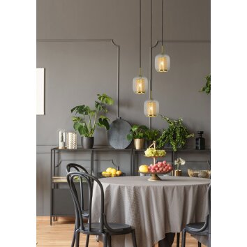 Lucide AGATHA Pendellampa Transparent, 3-ljuskällor