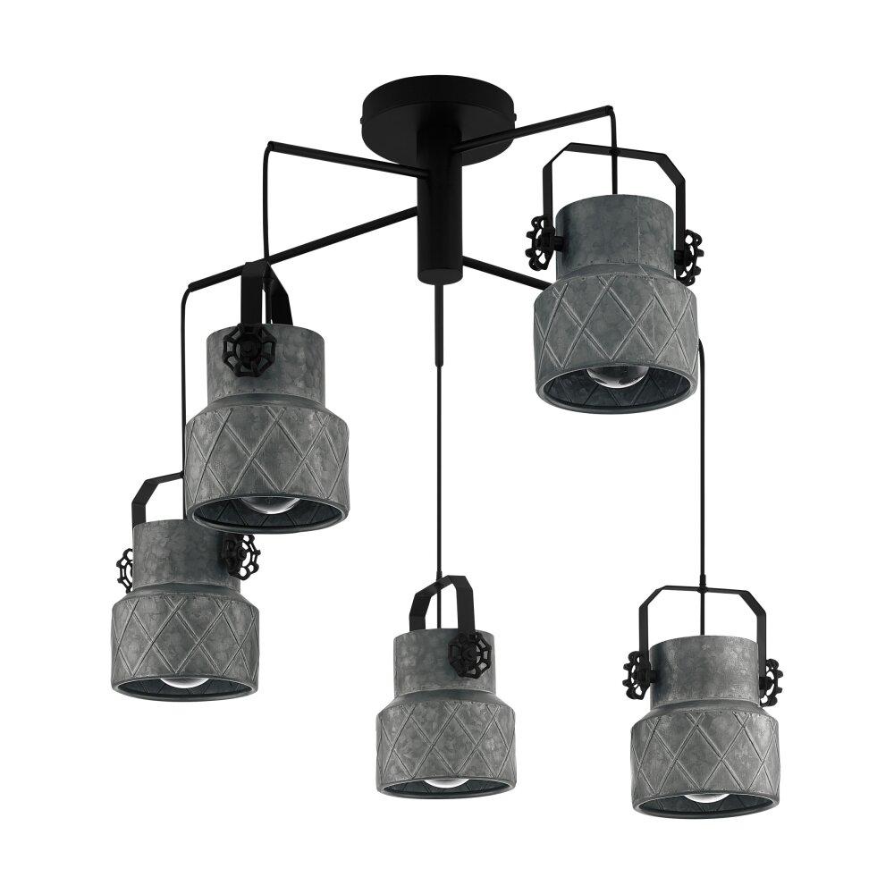 Eglo HILCOTT Pendellampa Svart, 5-ljuskällor main product photo