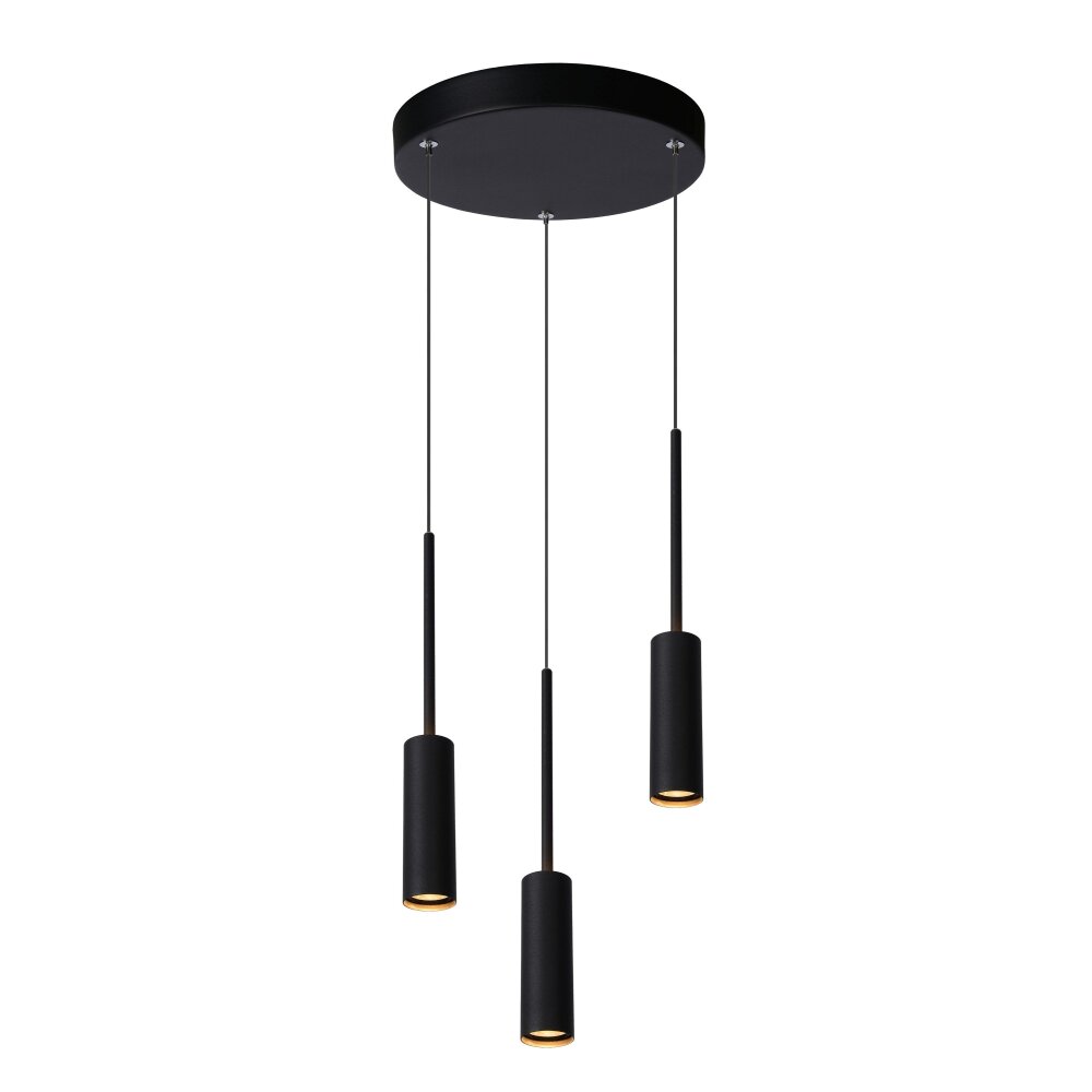 Lucide TUBULE Pendelbelysning LED Svart, 3-ljuskällor main product photo