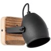 Brilliant CROWTON Vägglampa, Väggspotlight Trä mörkt, Svart, 1-ljuskällor