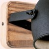 Brilliant CROWTON Vägglampa, Väggspotlight Trä mörkt, Svart, 1-ljuskällor