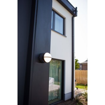 Lutec Lampor Eklips vägglampa utomhus, Vägglampa LED Antracit, 2-ljuskällor