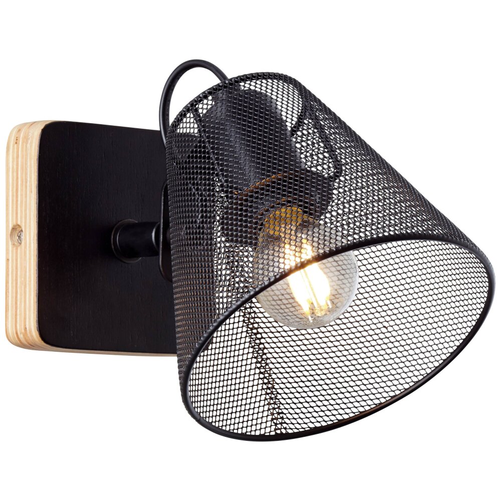 Brilliant Whole Väggspotlight Trä mörkt, Svart, 1-ljuskällor main product photo