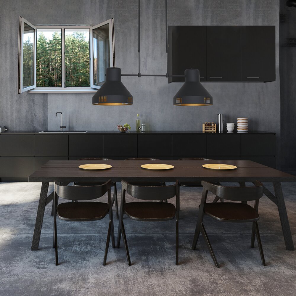 Steinhauer Evy Pendelbelysning Guld, Svart, 2-ljuskällor main product photo