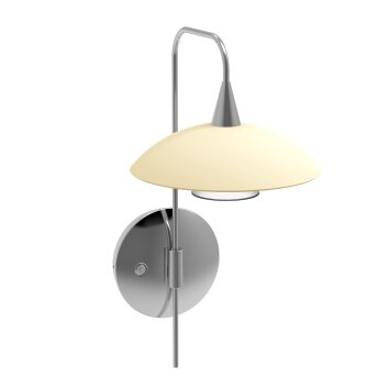Steinhauer Tallerken Vägglampa LED Färg i rostfritt stål, Vit, 1-ljuskällor