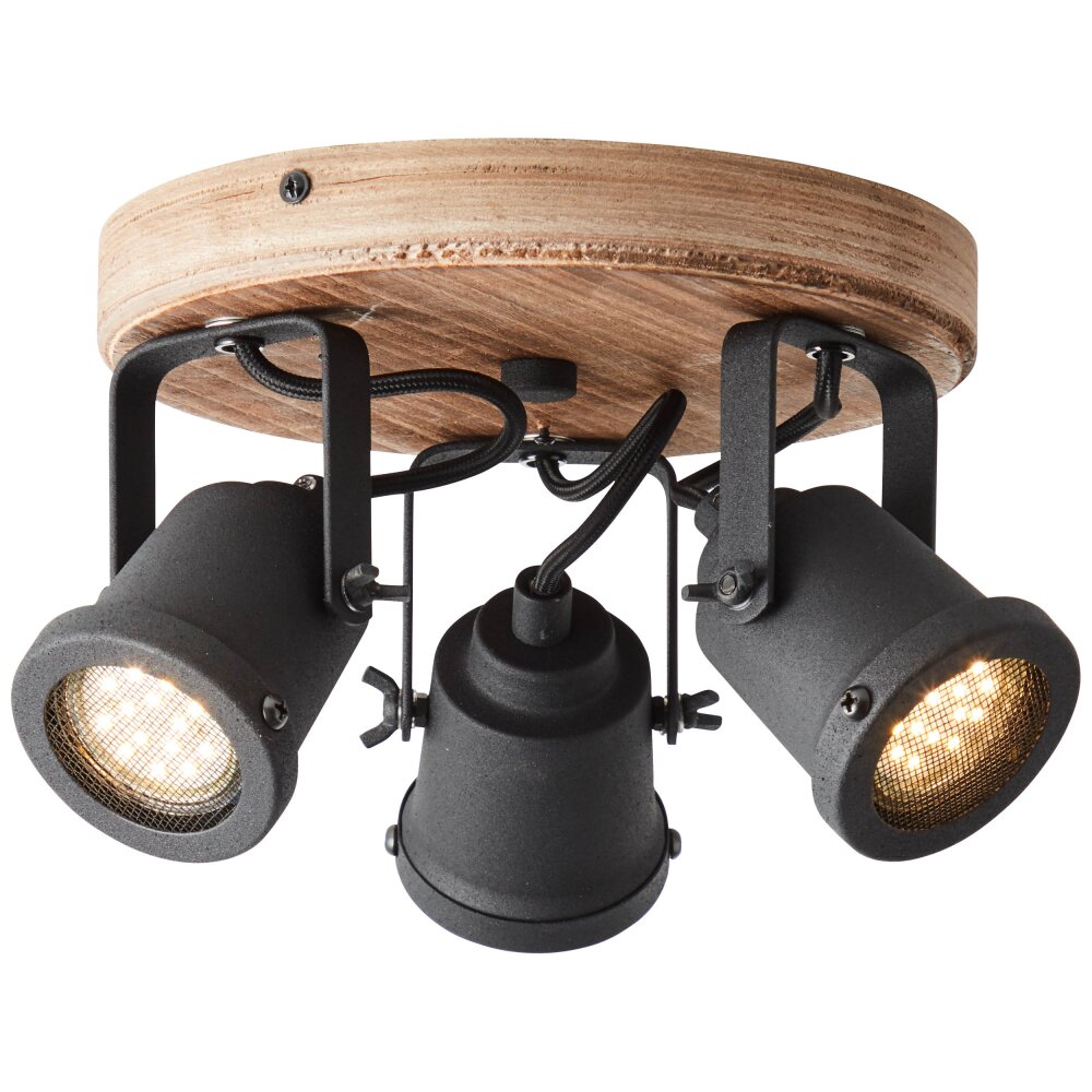 Brilliant Lampor Inge Taklampa, Takstrålkastare Trä mörkt, 3-ljuskällor main product photo