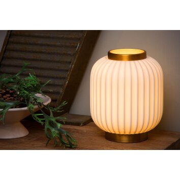 Lucide GOSSE Bordslampa Guld, Vit, 1-ljuskällor