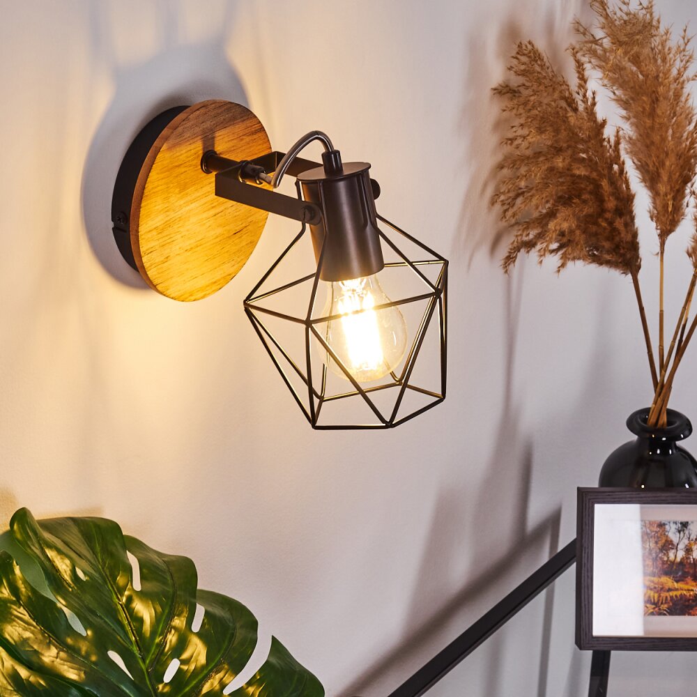 Maracambo Vägglampa Trä mörkt, Svart, 1-ljuskällor main product photo