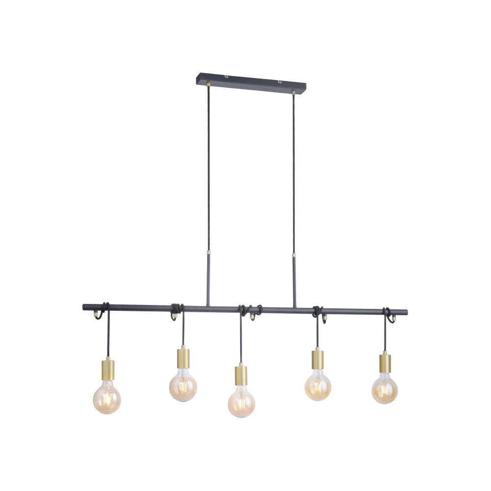 Leuchten Direkt TAMARA Pendelbelysning Svart, 5-ljuskällor main product photo