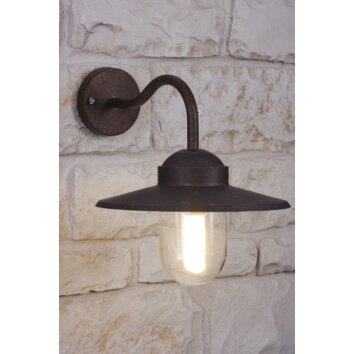 Nordlux LUXEMBOURG Utomhusbelysning, vägglampa utomhus Brun, Rostfärger, Genomskinlig, klar, 1-ljuskällor