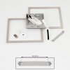 Thara Taklampa LED Nickel matt, 2-ljuskällor, Fjärrkontroll