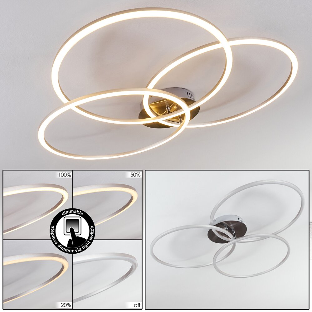 Johsa Taklampa LED Nickel matt, Silver, 3-ljuskällor main product photo