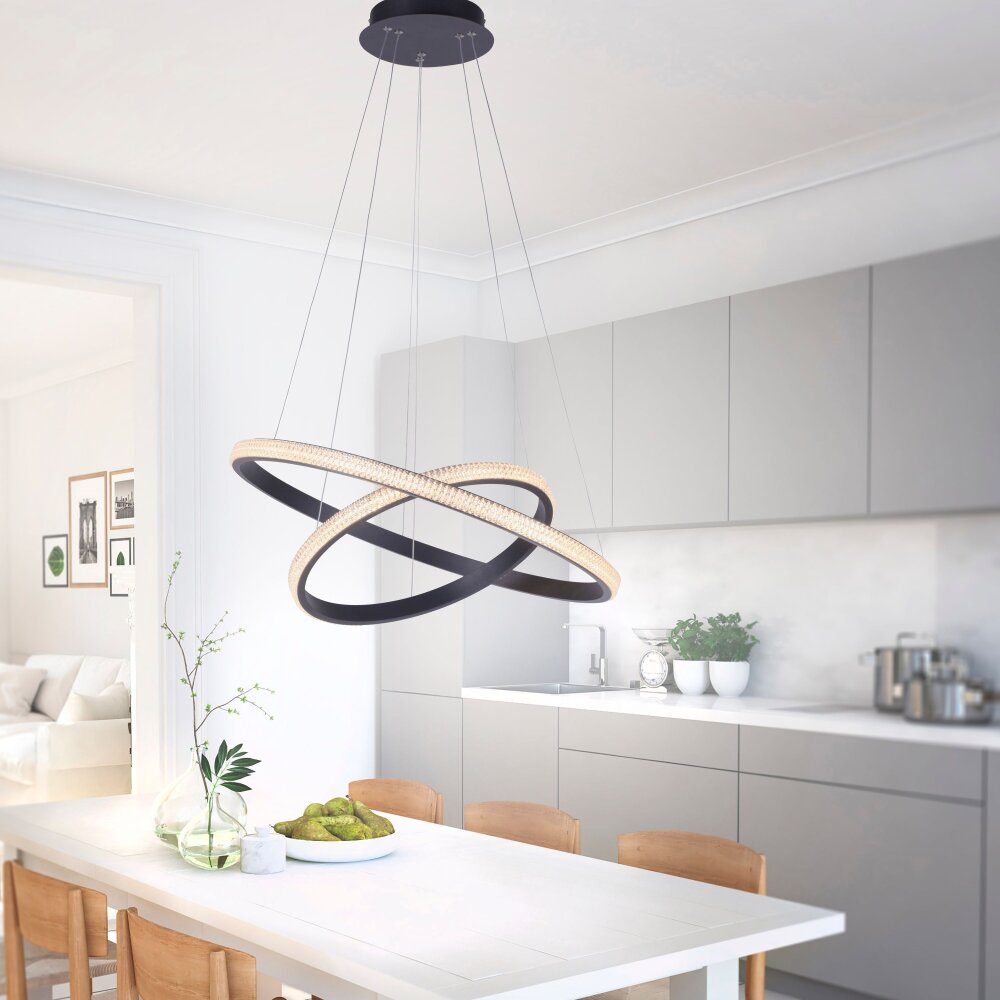 Leuchten Direkt MUSA Pendelbelysning LED Svart, 2-ljuskällor main product photo