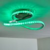 Saginaw Taklampa LED Nickel matt, 1-ljuskällor, Fjärrkontroll, Färgväxlare