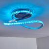 Saginaw Taklampa LED Nickel matt, 1-ljuskällor, Fjärrkontroll, Färgväxlare