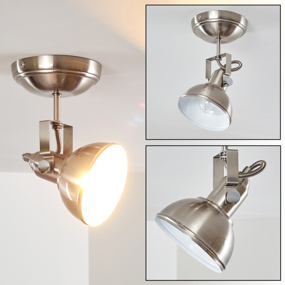 Tina Taklampa, Takstrålkastare Nickel matt, 1-ljuskällor main product photo