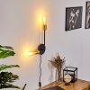 Sattons Vägglampa Mässing, Svart, 2-ljuskällor