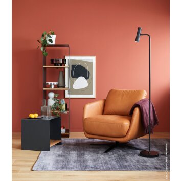 SCHÖNER WOHNEN kollektion STINA Golvlampa, Golvlampa, Läslampa LED Svart, 1-ljuskällor