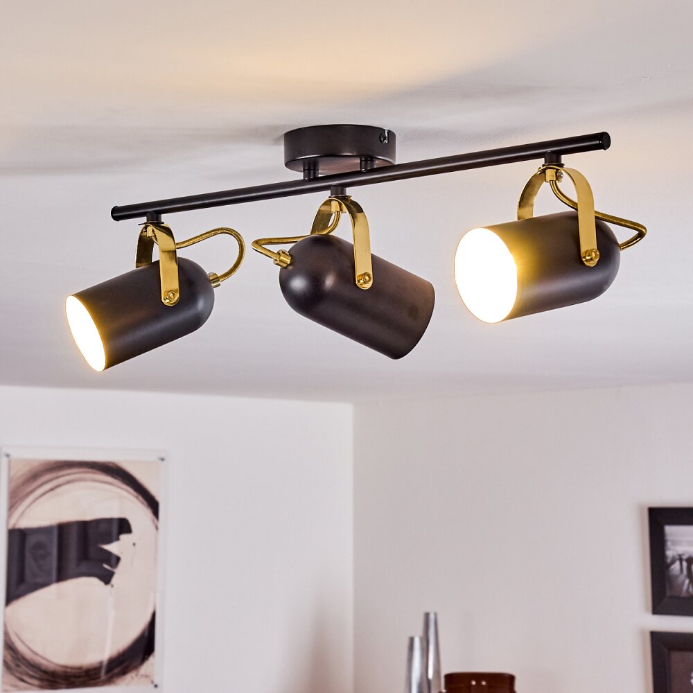 Rialey Taklampa, Takstrålkastare Mässing, Svart, 3-ljuskällor main product photo