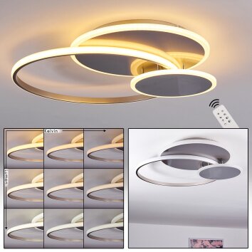 Manzanales  Taklampa LED Krom, Silver, 1-ljuskällor, Fjärrkontroll