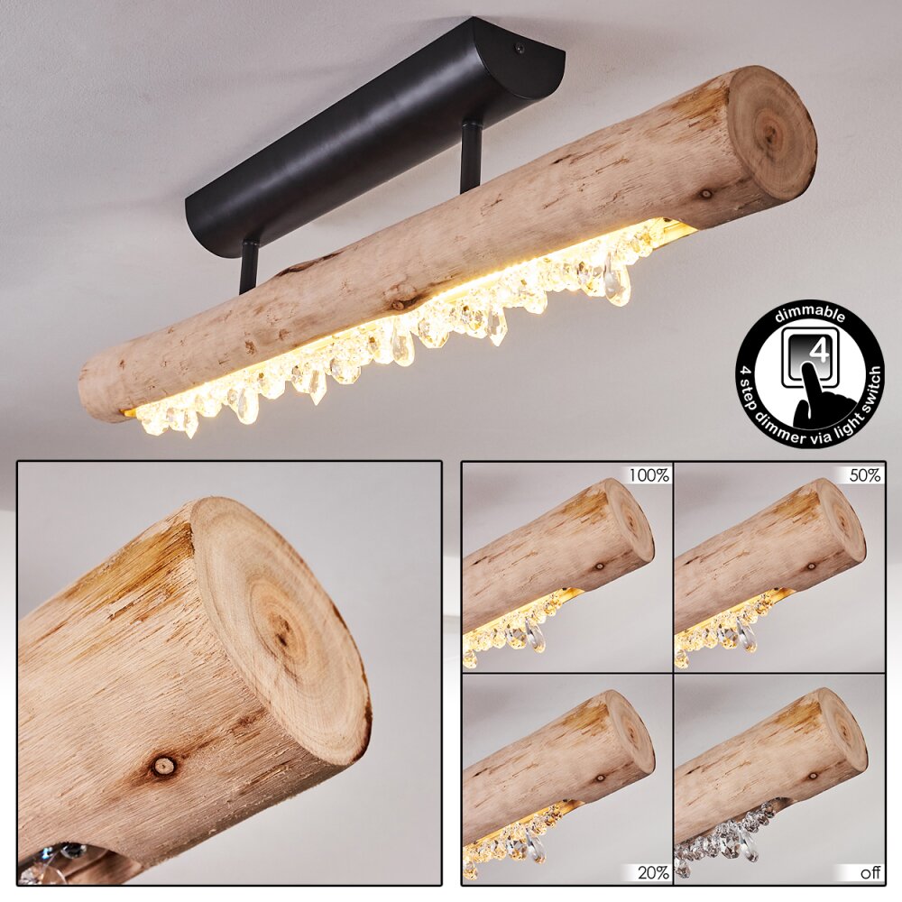Rodeche Taklampa LED Trä ljus, Svart, 1-ljuskällor main product photo