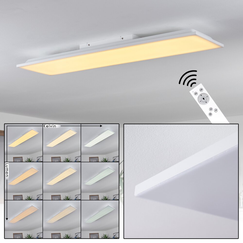 Salamo Taklampa, Panel LED Vit, 1-ljuskällor, Fjärrkontroll main product photo