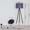 Menocal Golvlampa, Golvlampa Trä ljus, Svart, 1-ljuskällor