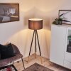 Menocal Golvlampa, Golvlampa Trä ljus, Svart, 1-ljuskällor