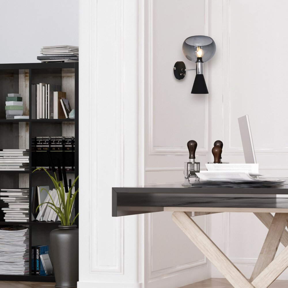 Steinhauer Fastlåst Vägglampa Svart, 2-ljuskällor main product photo