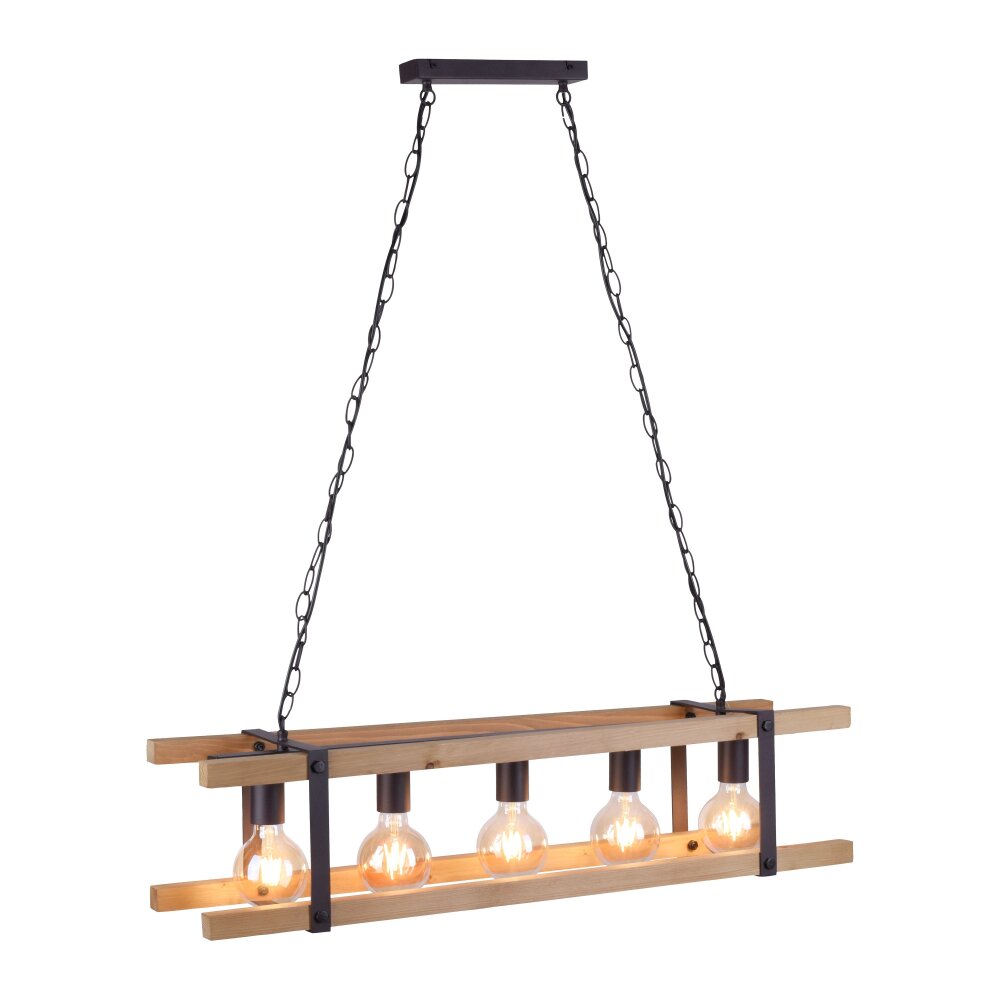 Leuchten Direkt EDITH Pendelbelysning Trä ljus, 5-ljuskällor main product photo