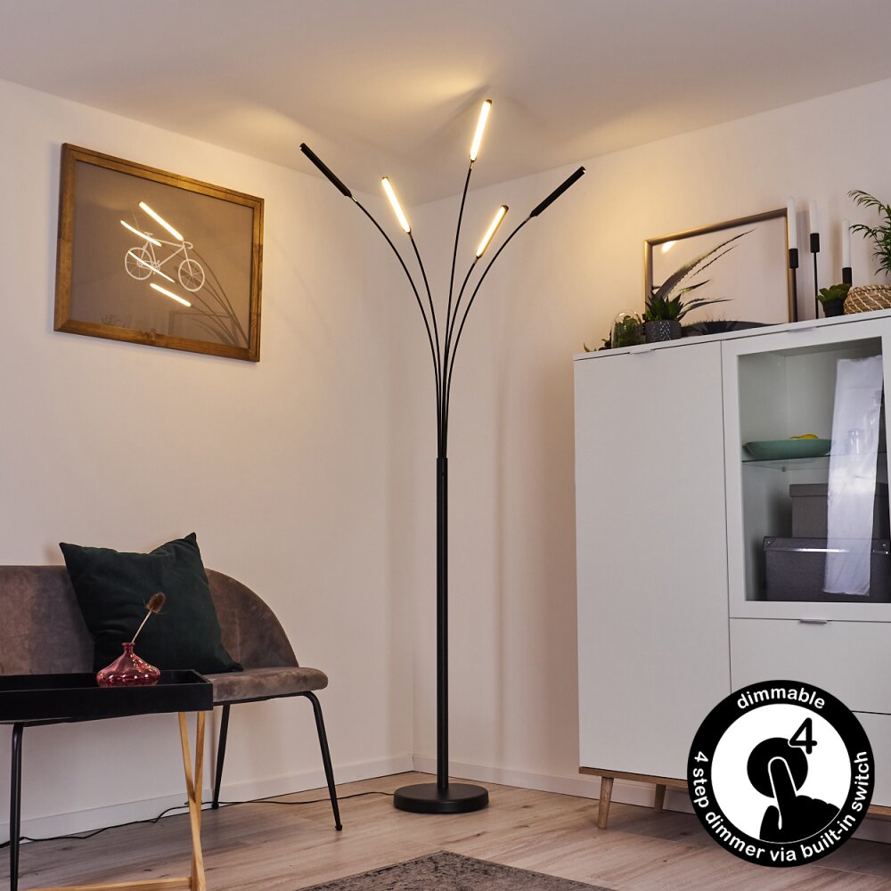 Totara Golvlampa, Golvlampa LED Svart, 5-ljuskällor main product photo